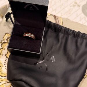 Antler Rings Mens‎ Koa Wood Abalone Shell Inlay Wedding Band Ring with Box Pouch
